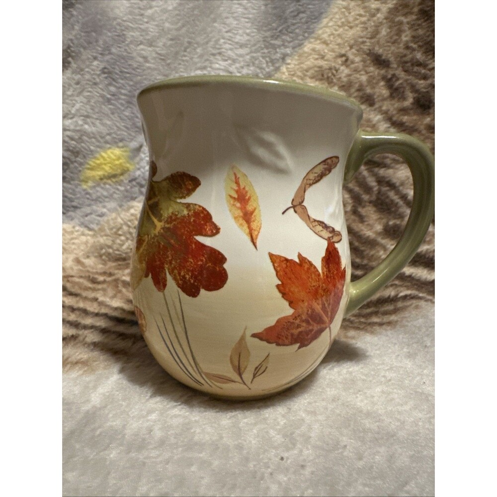 Vintage Longaberger Pottery Fall Foliage Cup / Mug, Autumn Maple Leave Design